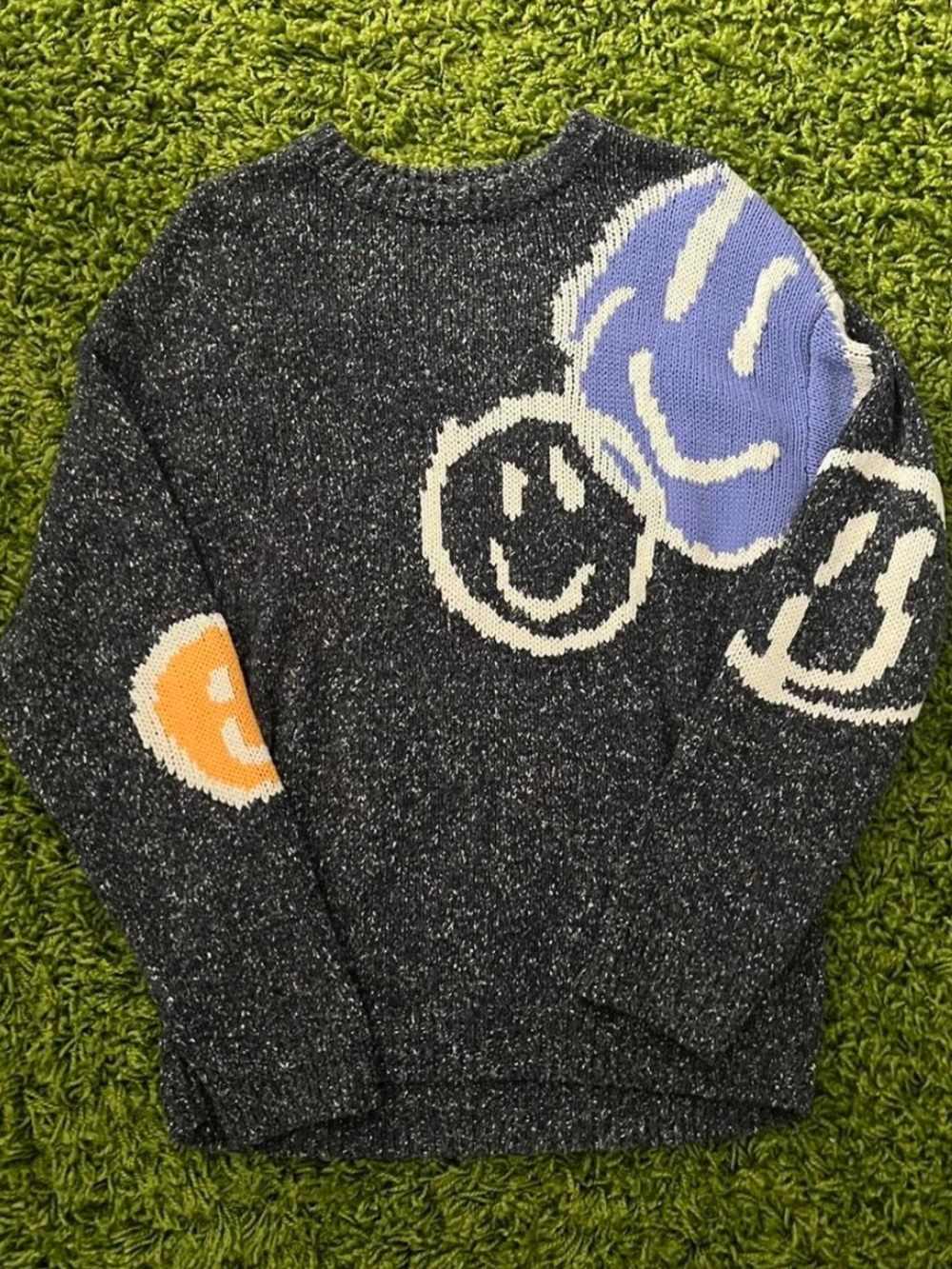 Urban Outfitters Smiley Face Oversized Cozy Knit Sweater - Picture 2 of 8